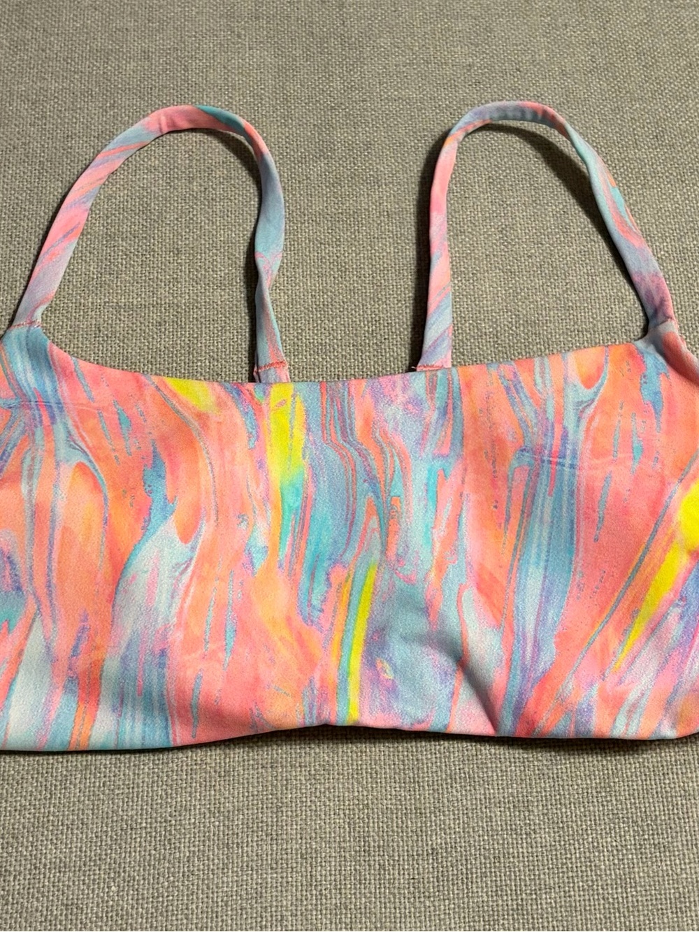 lululemon athletica Marble-Effect Crop Tank in Pink, Blue & Yellow